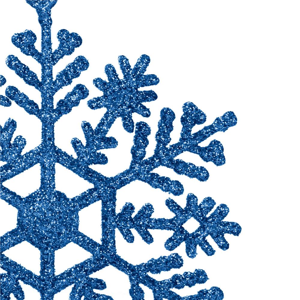 Decoratiune brad fulg de zapada, set 12 bucati, 10cm, albastru