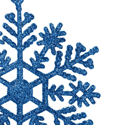 Decoratiune brad fulg de zapada, set 12 bucati, 10cm, albastru