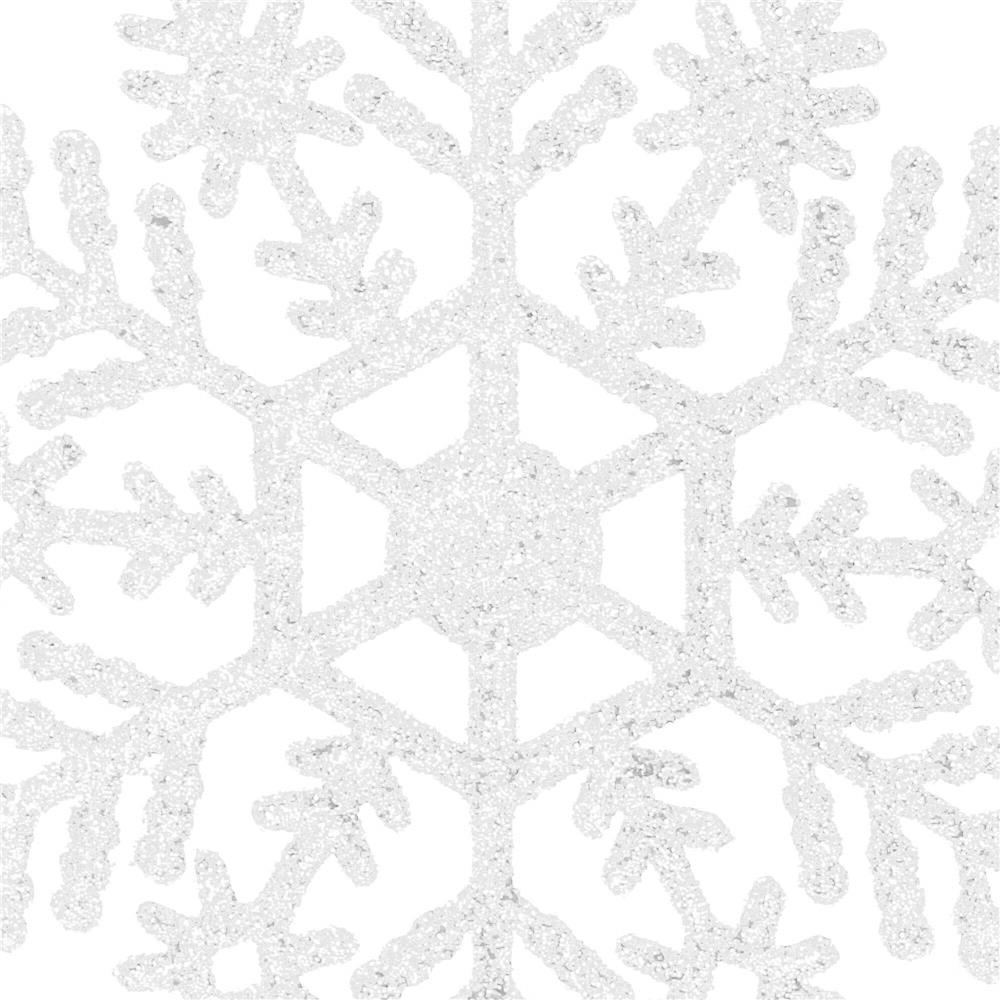 Decoratiune brad fulg de zapada, set 12 bucati, 9-10cm, alb