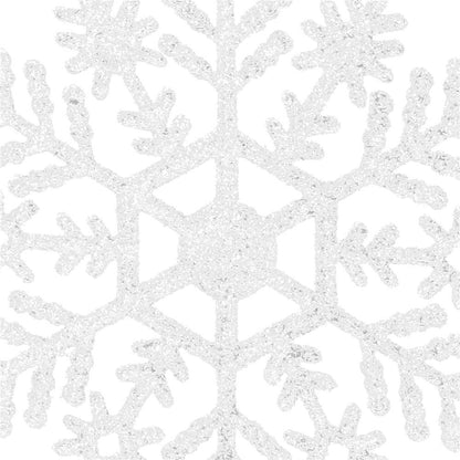 Decoratiune brad fulg de zapada, set 12 bucati, 9-10cm, alb