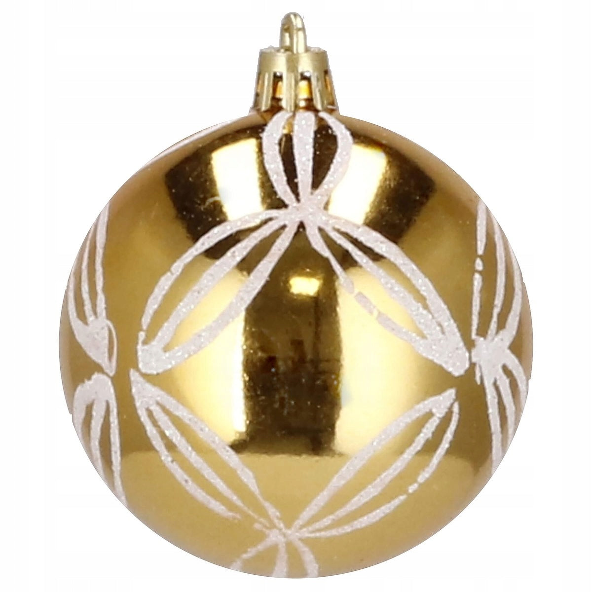 Set globuri de Craciun cu modele de sarbatori, 30 bucati, 7cm, alb auriu