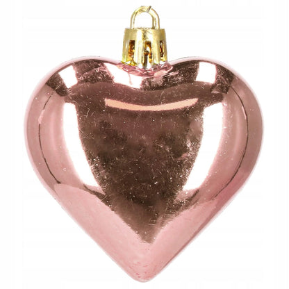 Set globuri si decoratiuni de Craciun, 152 piese, diverse dimensiuni, roz auriu