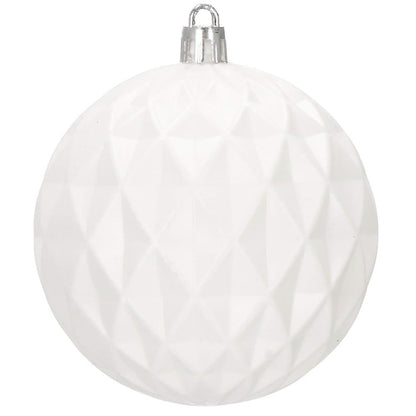 Set globuri de Craciun, 30 bucati, 8cm, 6 modele, alb