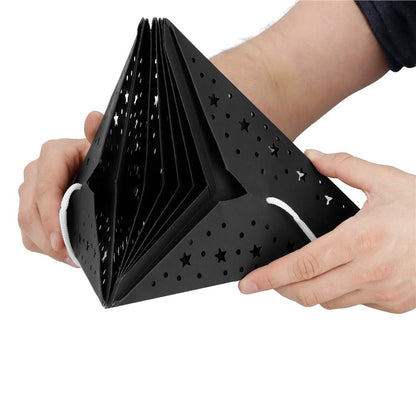 Stea decorativa 3D din hartie ajurata, 50cm, neagra