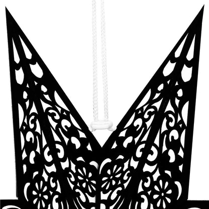 Stea decorativa 3D din hartie si pasla ajurata, 50cm, neagra