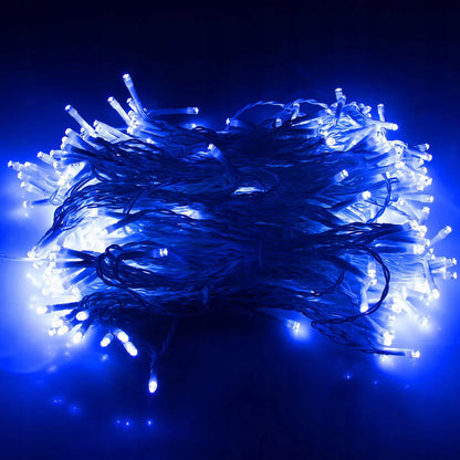 (DL) Ghirlanda luminoasa 300 LED-uri, 3m, pentru interior/exterior, telecomanda, iluminare albastra