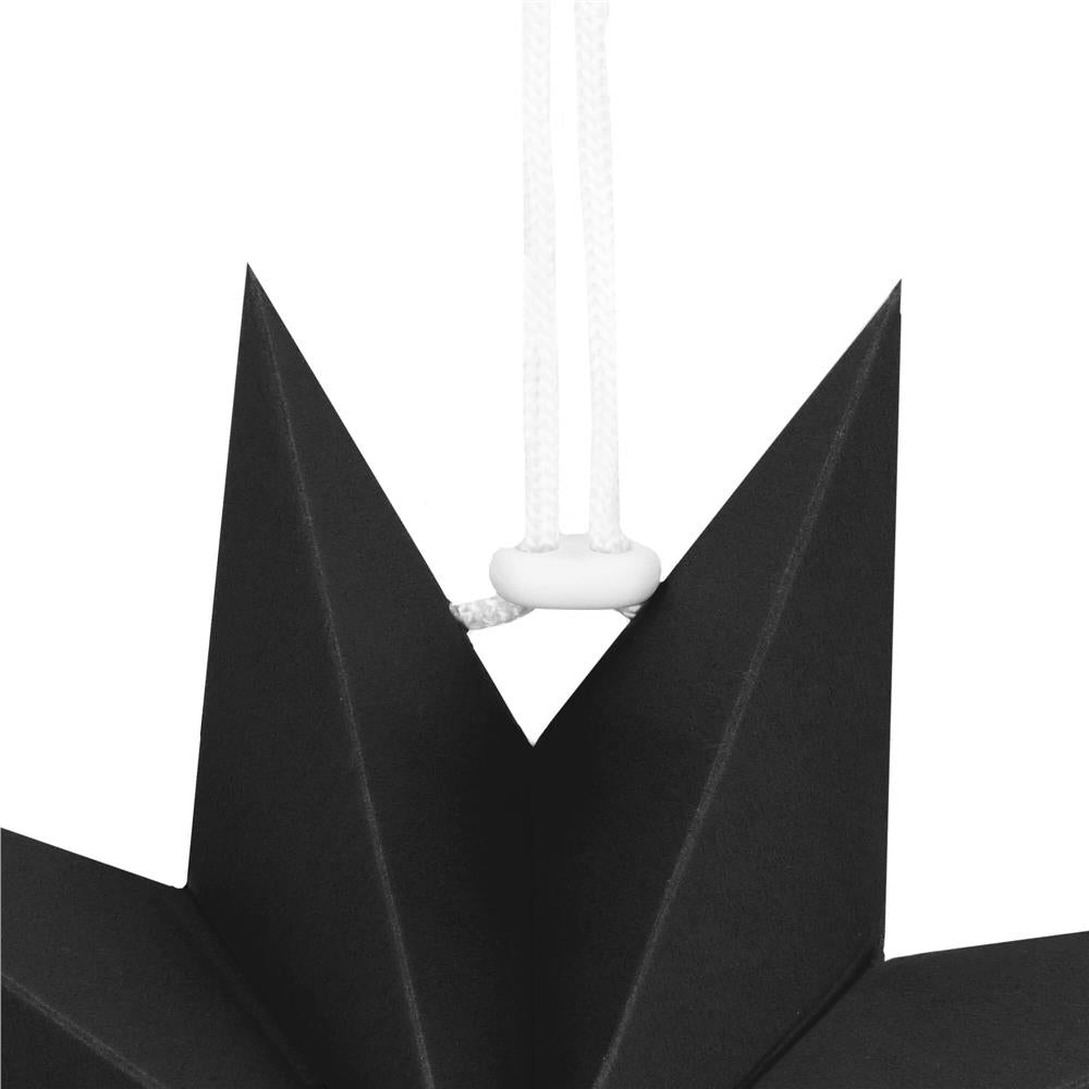Stea decorativa 3D din hartie, cu 9 colturi, 30cm, neagra