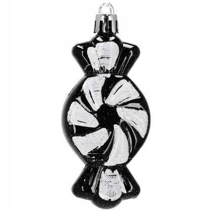 Set globuri si decoratiuni de Craciun, 77 piese, diverse dimensiuni, negru