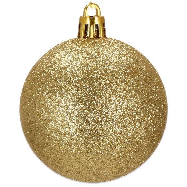 Set globuri si decoratiuni de Craciun, 100 piese, diverse dimensiuni cu stea, auriu