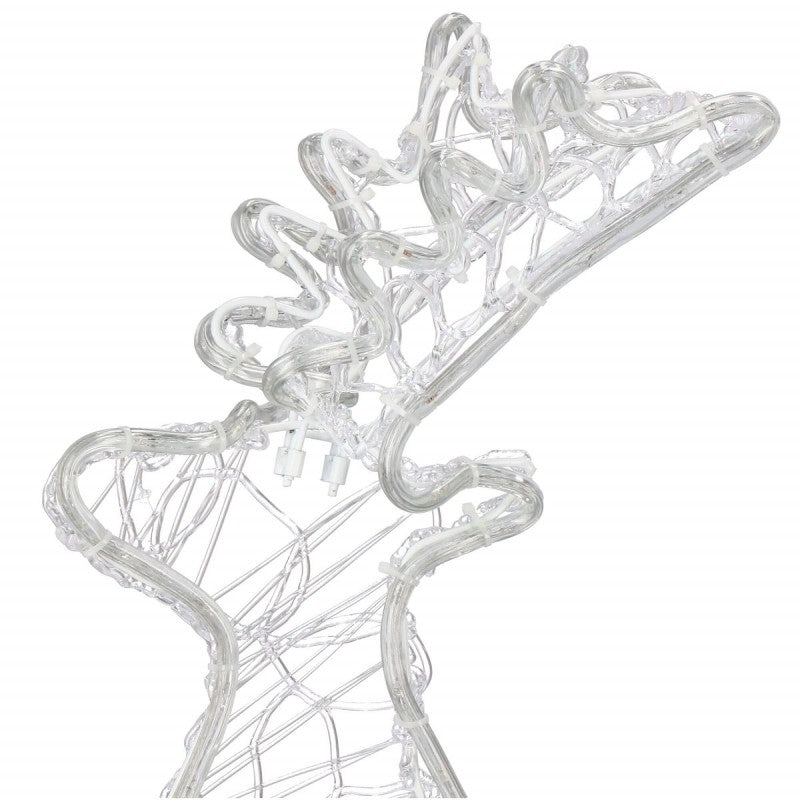 Instalatie lumini pentru Craciun, ren cu sanie, , 312 LED-uri, 150cm, alb