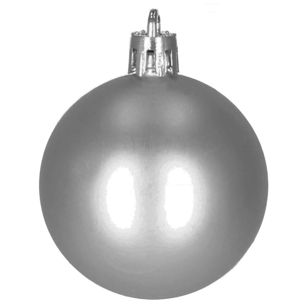 Set globuri de Craciun, 30 bucati, 3 modele, 4/5/6cm, gri argintiu