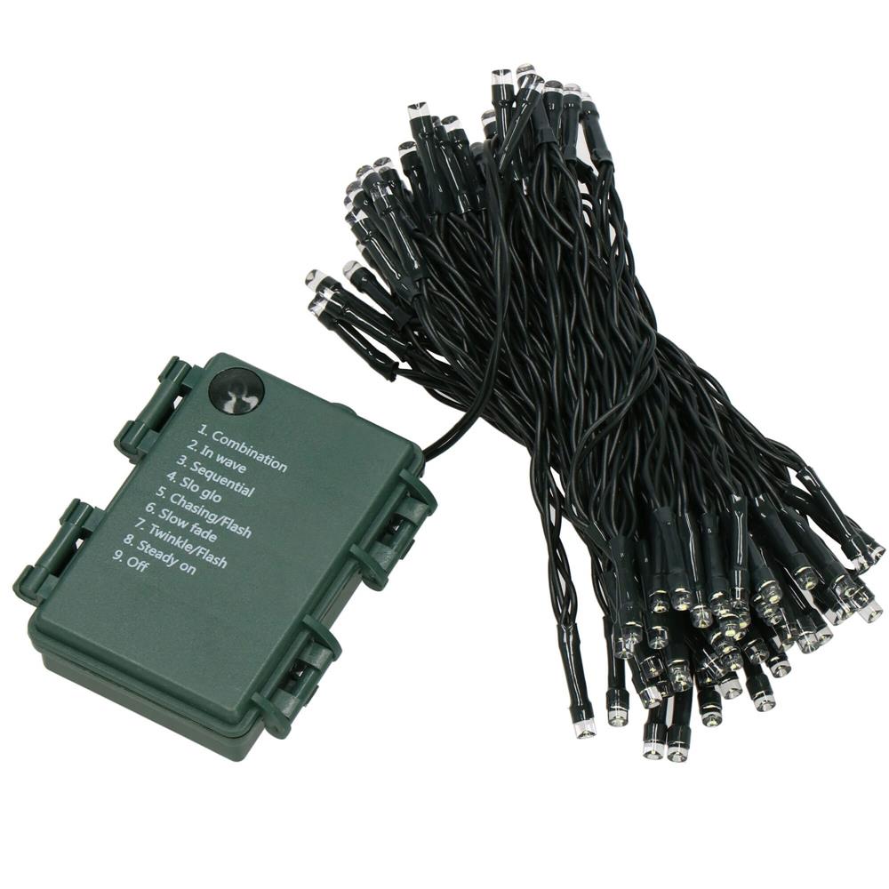 Instalatie lumini de exterior pentru gradina, 5 metri, 50 LED-uri, cu baterii, alb