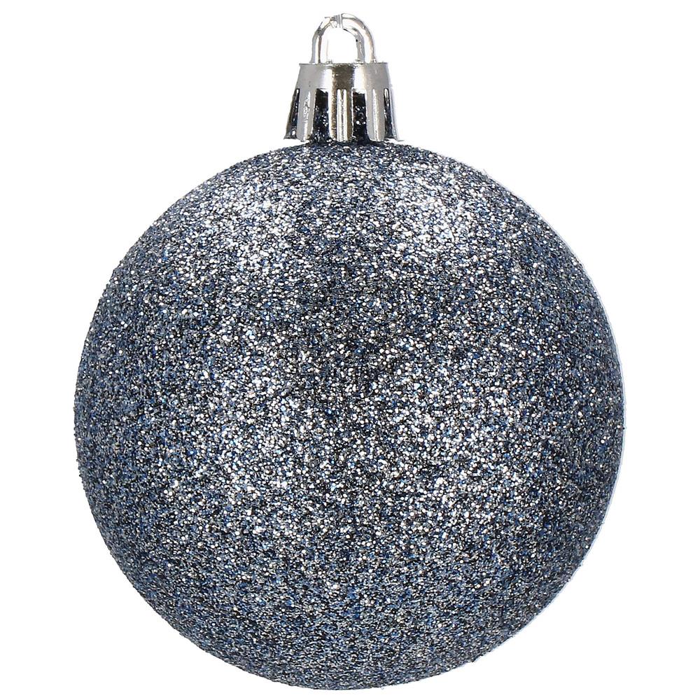 Set globuri de Craciun, 20 bucati, 3 modele, 4cm, albastru marin