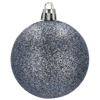 Set globuri de Craciun, 20 bucati, 3 modele, 4cm, albastru marin