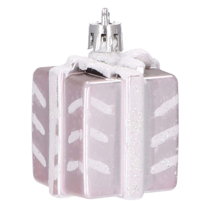 Set globuri si decoratiuni de Craciun, 77 piese, diverse dimensiuni, roz