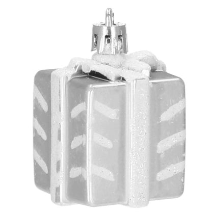 Set globuri si decoratiuni de Craciun, 77 piese, diverse dimensiuni, argintiu