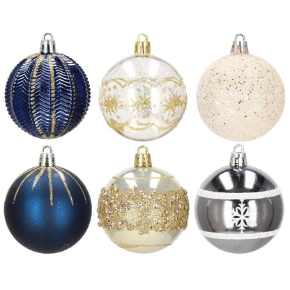 Set globuri de Craciun cu modele de sarbatori, 30 bucati, 6cm, multicolor