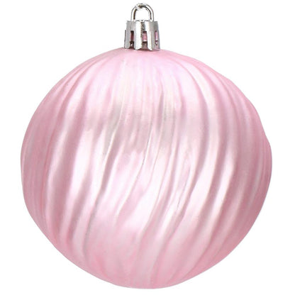 Set globuri de Craciun, 30 bucati, 6 modele, 8cm, roz