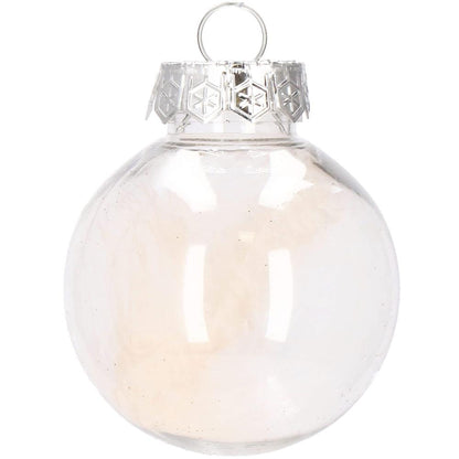 Set globuri de Craciun Inedit, 30 bucati, 6cm, transparente si auriu