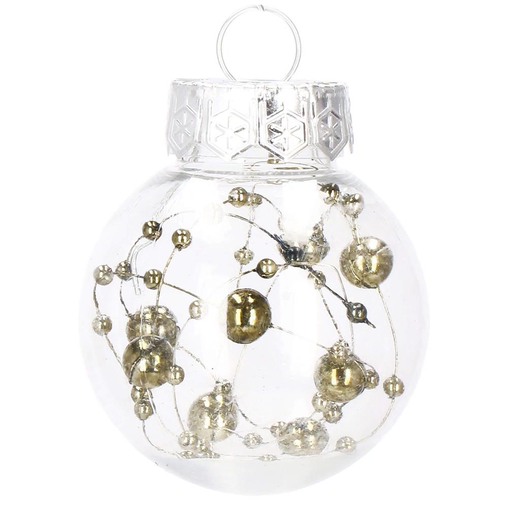 Set globuri de Craciun Inedit, 24 bucati, 5cm, transparente si verde