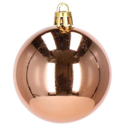Set globuri de Craciun Inedit, 30 bucati, 6cm, transparente si aramiu