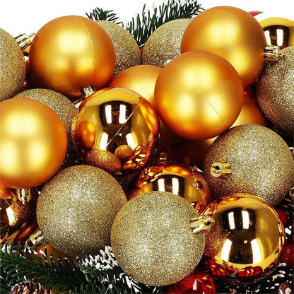 Set globuri de Craciun, 30 bucati, 3 modele, 6cm, auriu