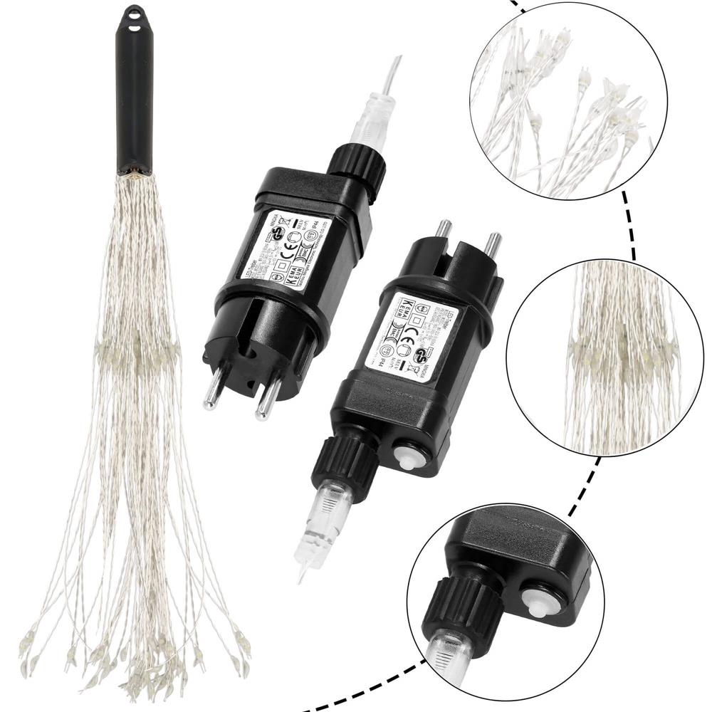 (DL) Instalatie lumina decorativa STAR cu 100 LED-uri, diametru 40cm, telecomanda, iluminare alba