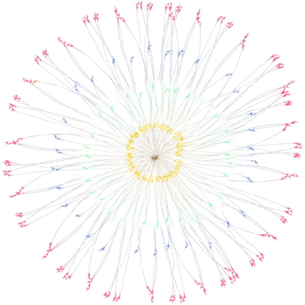 (DL) Instalatie lumina decorativa STAR cu 100 LED-uri, diametru 40cm, telecomanda, iluminare multicolora