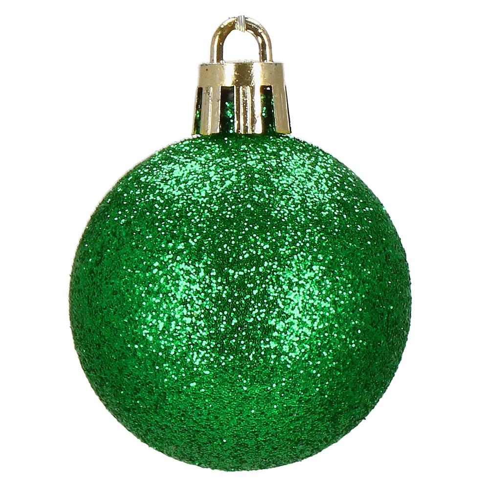 Set globuri de Craciun, 20 bucati, 3 modele, 4cm, verde