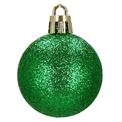 Set globuri de Craciun, 20 bucati, 3 modele, 4cm, verde