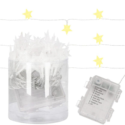 (DL) Instalatie stelute luminoase pentru gradina, 5 metri, 50 LED-uri, cu baterii, galben