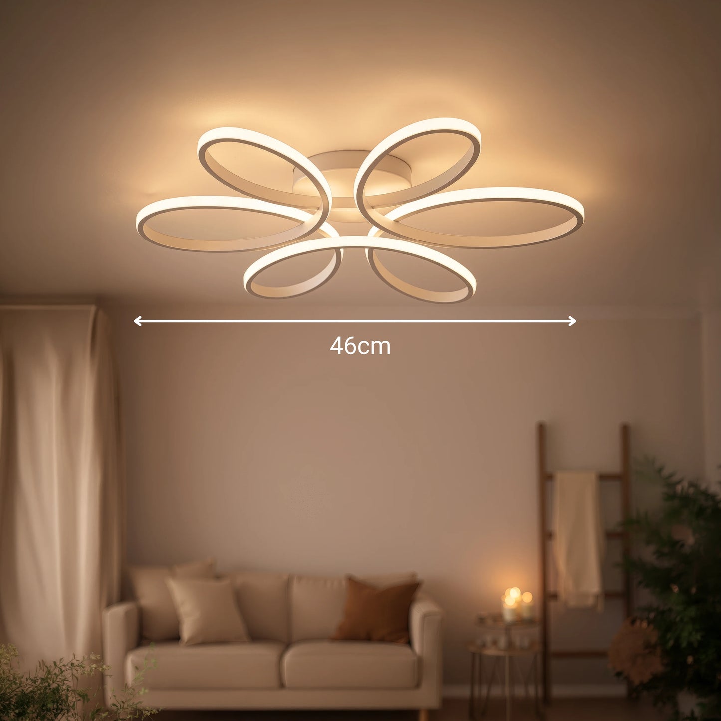Lustra LED cu telecomanda ELIZA, 65W, lumina Rece/Calda/Neutra, Dimabila, Alb