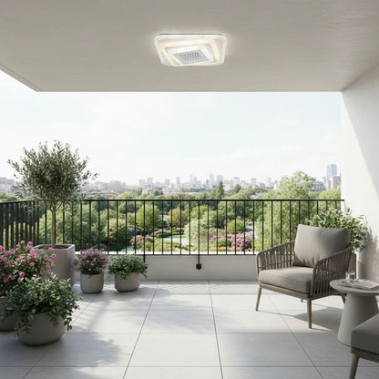 Lustra LED NEXA Patrat 3D, 36W, Alb, Lumina Rece/Calda/Neutra