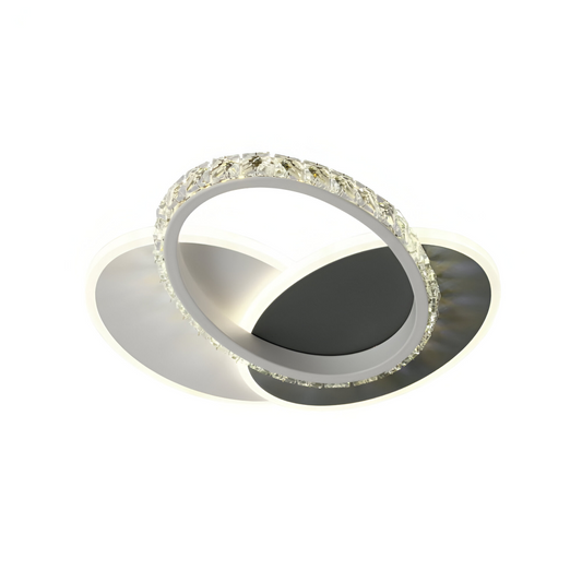 Lustra LED cu cristal PRISMIQ 28W, 3 Ovale, lumina Rece/Calda/Neutra, Negru – lustră LED, culoare neagră – RegalStore, i