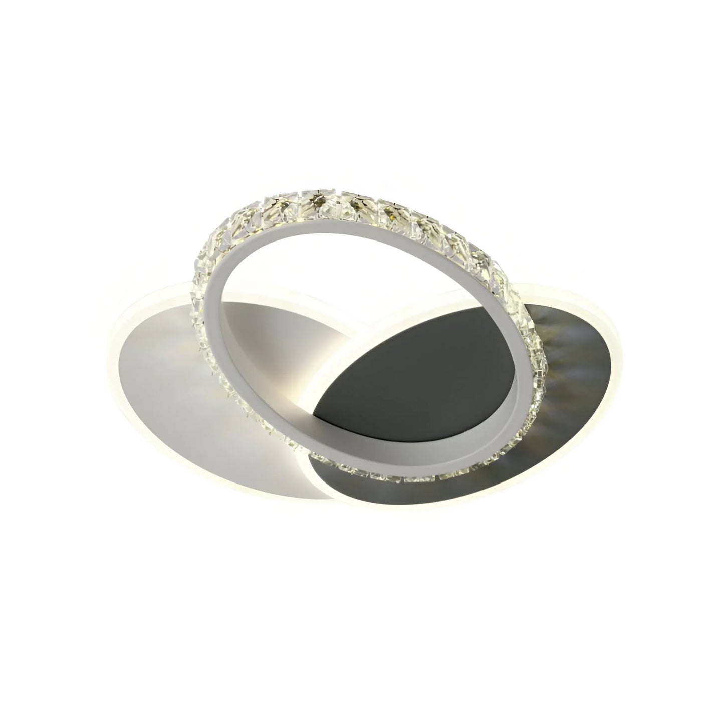 Lustra LED cu cristal PRISMIQ 28W, 3 Ovale, lumina Rece/Calda/Neutra, Negru