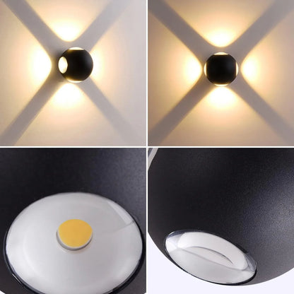 Aplica LED AX240, Exterior, 4 Surse, 4W, Negru, 3000K