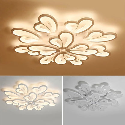 Lustra LED cu telecomanda BLOSSOM Grand, 143W, 12 Elemente, lumina Rece/Calda/Neutra, Dimabila, Alb