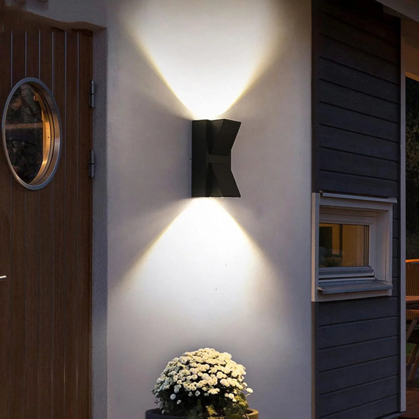 Aplica LED de Exterior si Interior, 2 Surse x 5W, IP65, ABS, Negru, 3000K, AX100/2BK