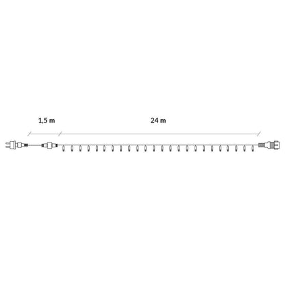 Instalatie lumini pentru bradul de Craciun, 25,5 metri, 300 LED-uri cu flash, albastru