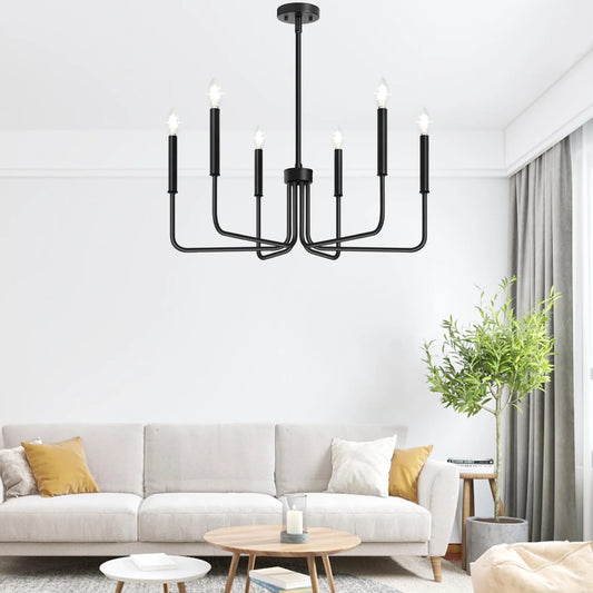 Lustra Metalic AVANT, tip Pendul cu brate, D63 cm Rotunda, 6xE14, Negru