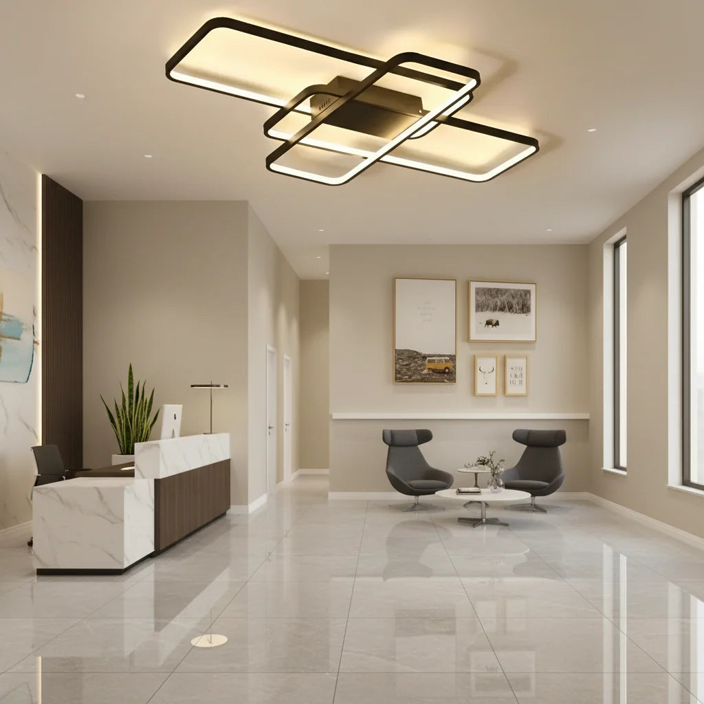 Lustra LED cu telecomanda AXIS, 96W, 3 Elemente,, lumina Rece/Calda/Neutra, Dimabila, Negru