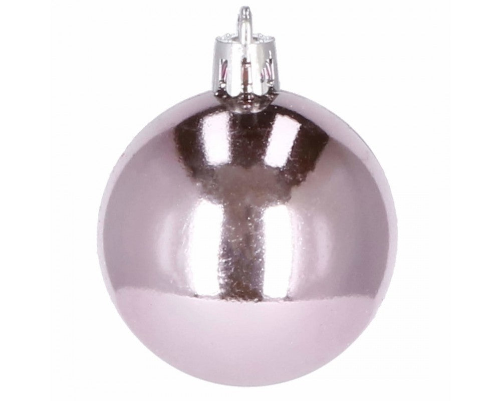 Set globuri de Craciun, 100 bucati, 3-6cm, roz