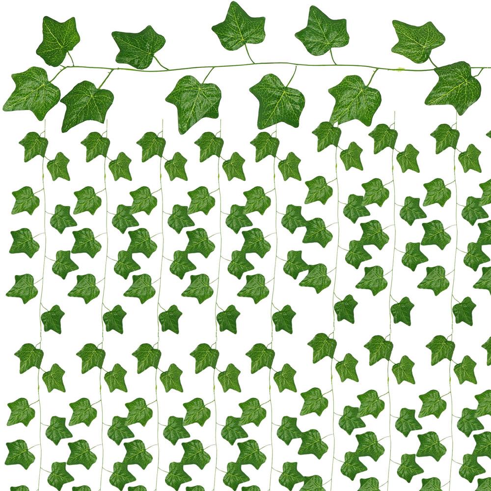 Set 6 ghirlande iedera artificiala pentru decorare, 6x233cm, frunze mari, verde
