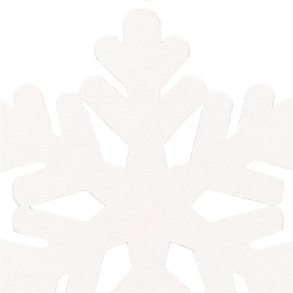 Decoratiune brad fulg de zapada din lemn, set 6 bucati, 4cm, alb