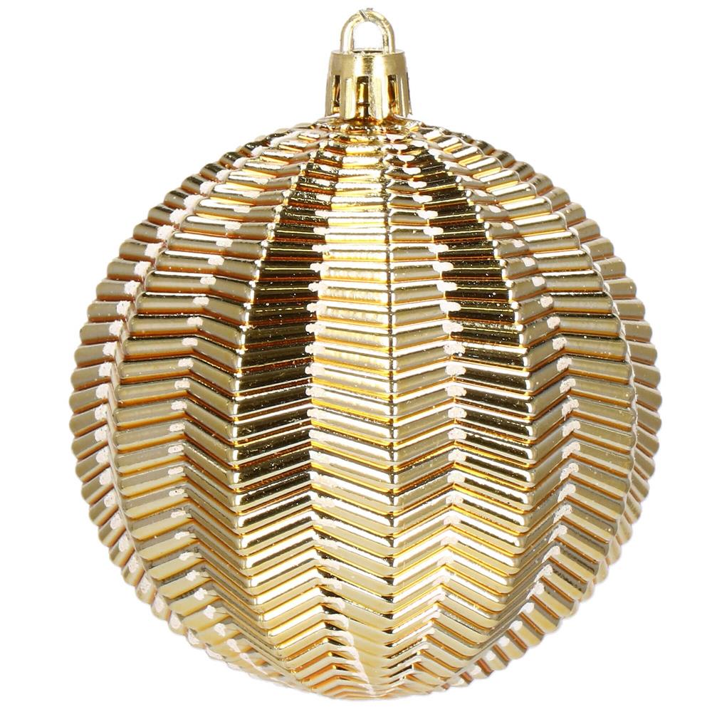 Set globuri de Craciun, 16 bucati, 8cm, 6 modele, auriu