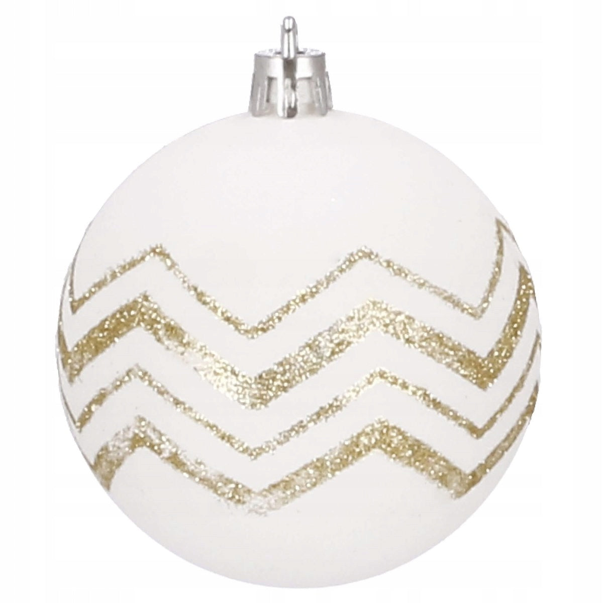 Set globuri de Craciun cu modele de sarbatori, 30 bucati, 5cm, alb auriu