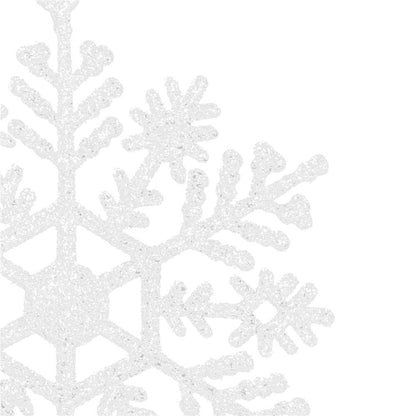 Decoratiune brad fulg de zapada, set 12 bucati, 9-10cm, alb