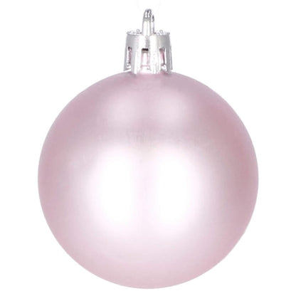 Set globuri de Craciun, 25 bucati, 3 modele, 2,5cm si 4cm, roz