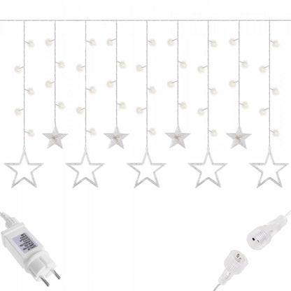 (DL) Instalatie lumina tip perdea cu 92 LED-uri, 2m, pentru interior/exterior, stelute iluminare alba