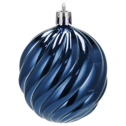 Set globuri de Craciun, 20 bucati, 5 modele, 6cm, albastru inchis